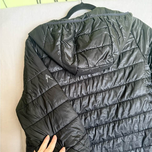 Woman Borealis Black Puffer Jacket with Hood Windbreaker Small - Picture 7 of 7